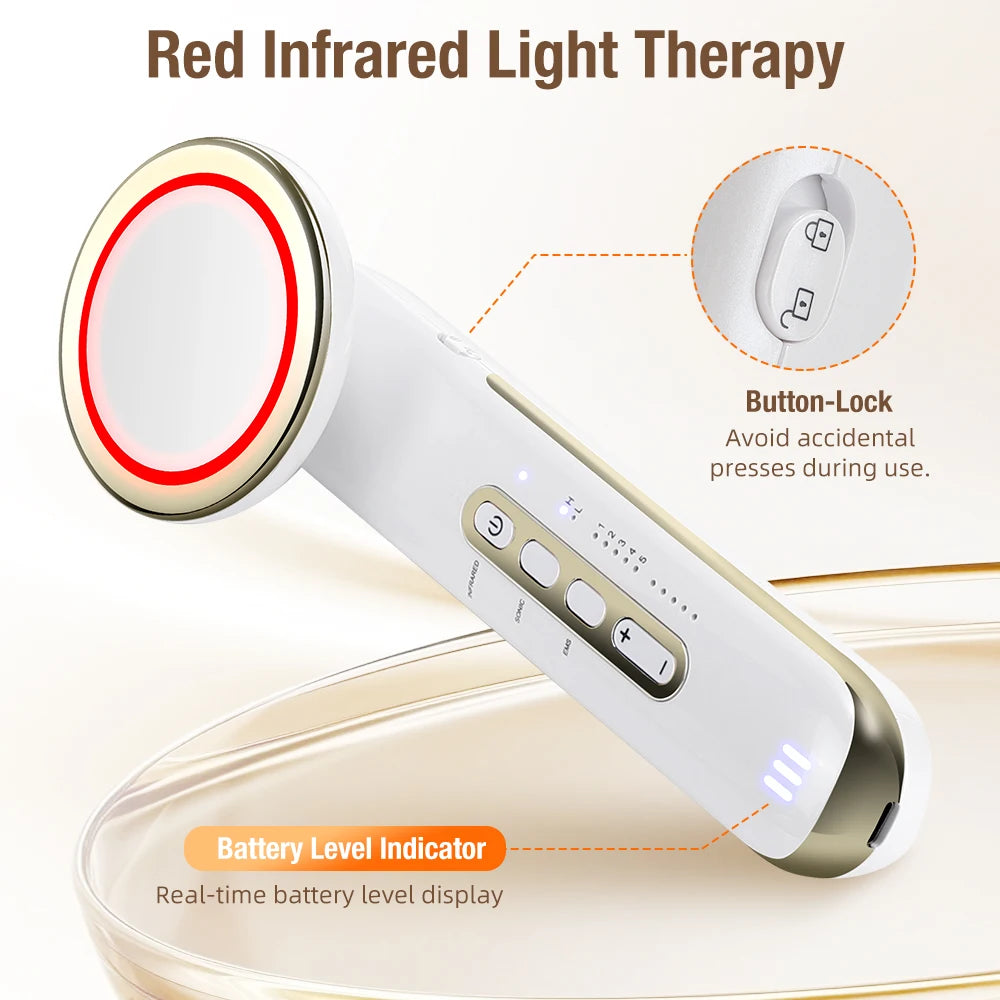 5-in-1 EMS Ultrasonic Face and Body Sculpting Device – Ultrasonic Therapy, LED Light & EMS Technology
