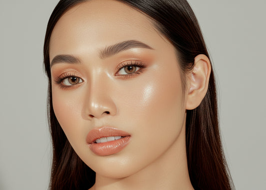 Close-up of a woman's face with makeup