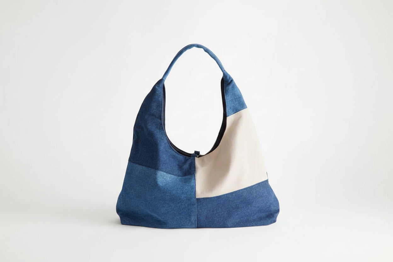 Céleste Patchwork Denim Hobo Bag