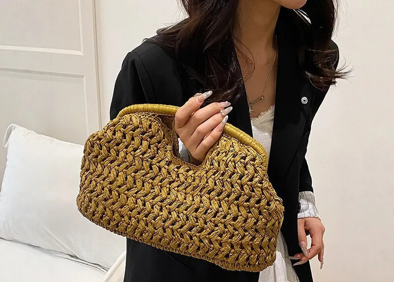The Noire Woven Clutch