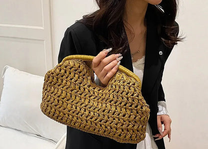 The Noire Woven Clutch