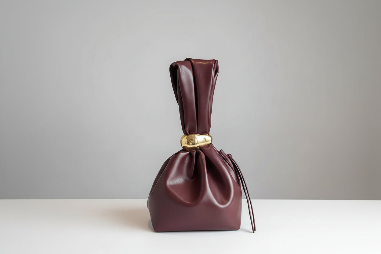 Alternative Leather Pleated Clutch Bag
