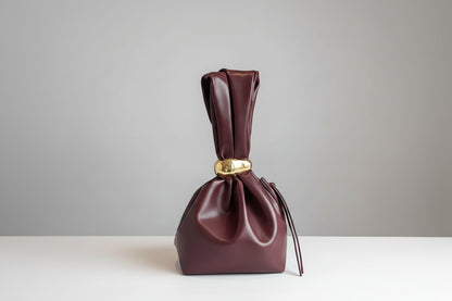 Alternative Leather Pleated Clutch Bag