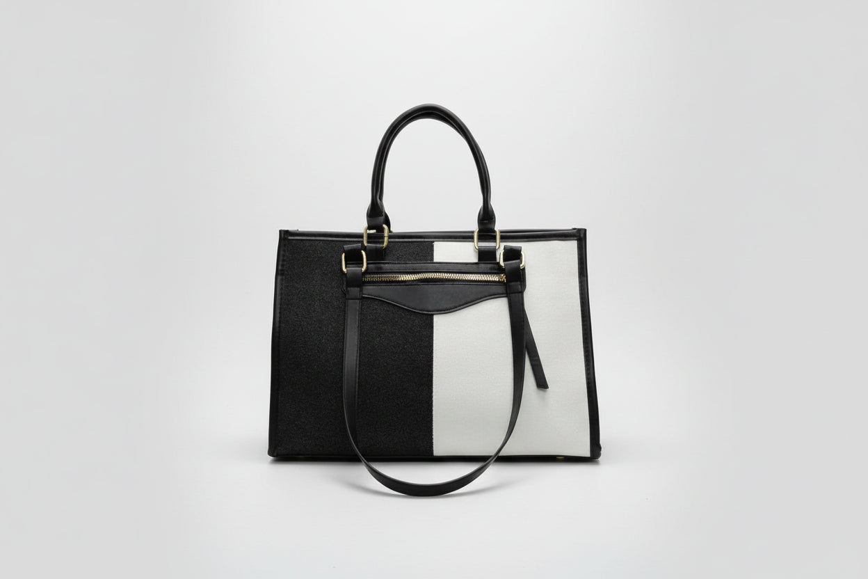 Dual-Tone Denim City Tote