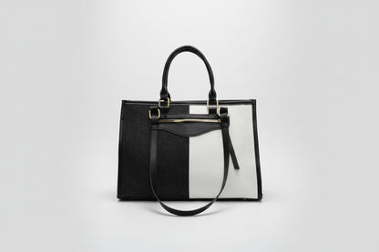Dual-Tone Denim City Tote
