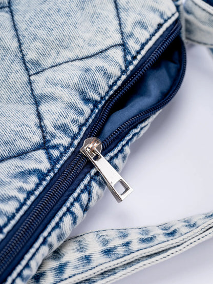 Zoe Padded Denim Shoulder Bag