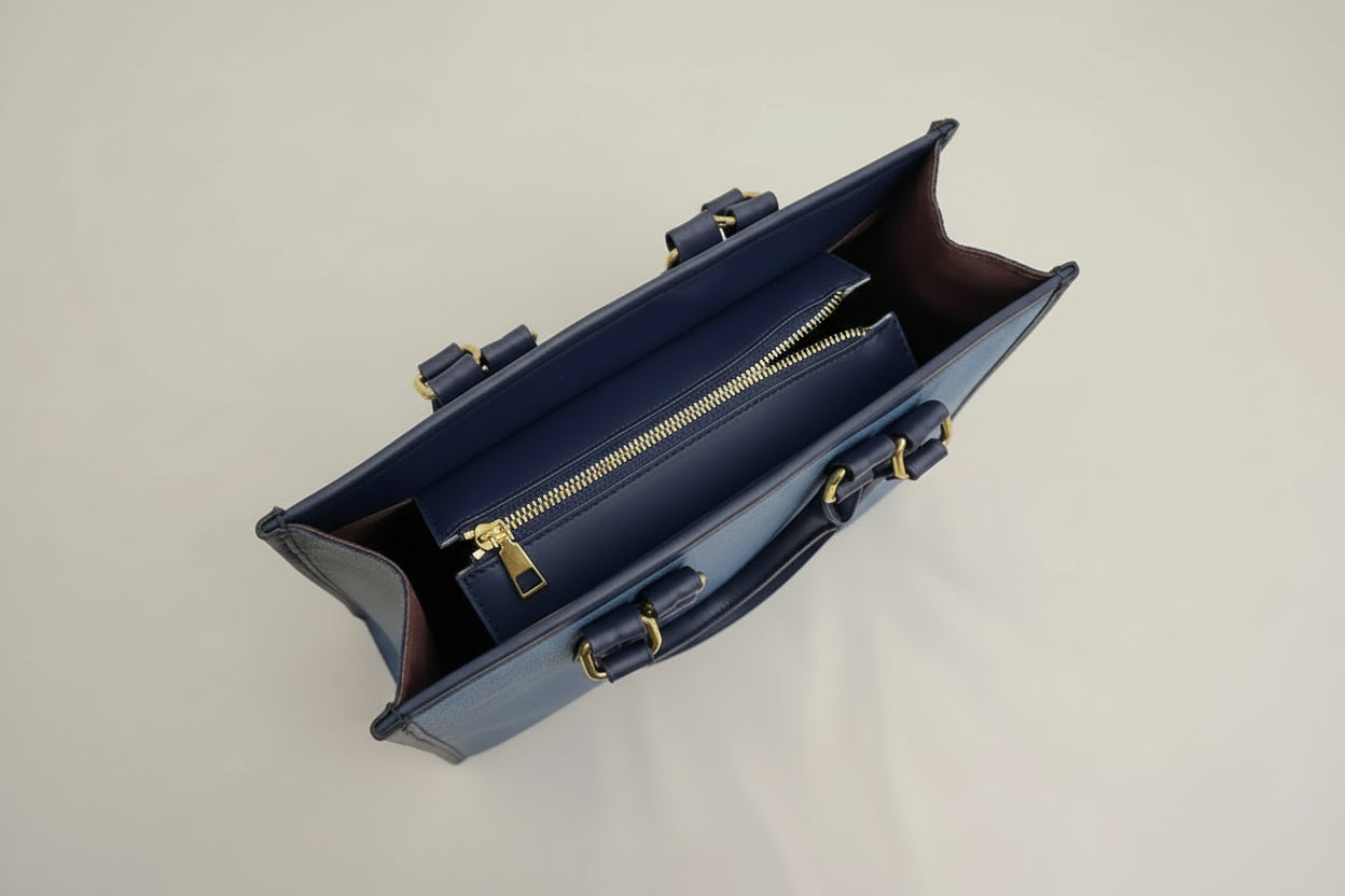 Dual-Tone Denim City Tote