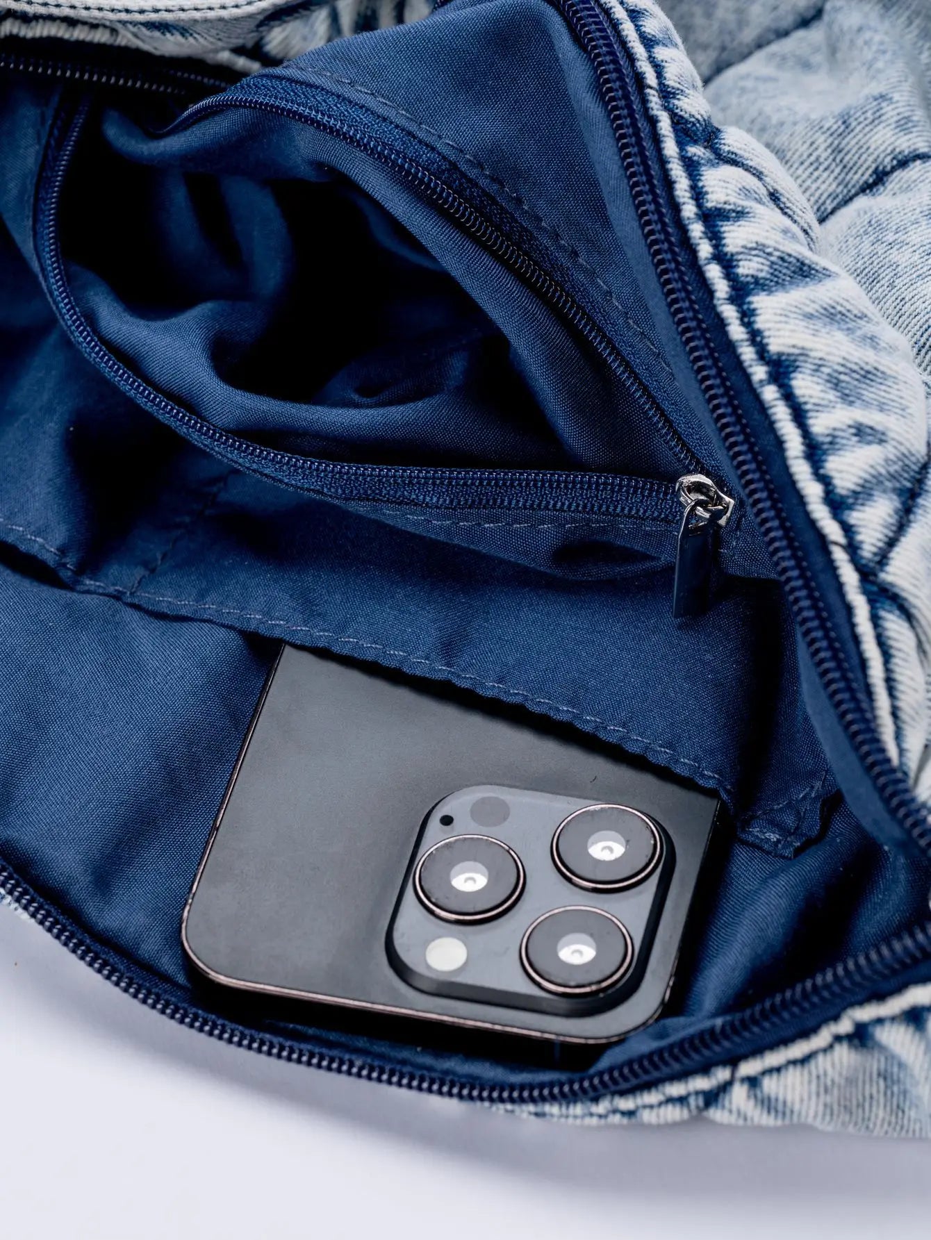 Zoe Padded Denim Shoulder Bag