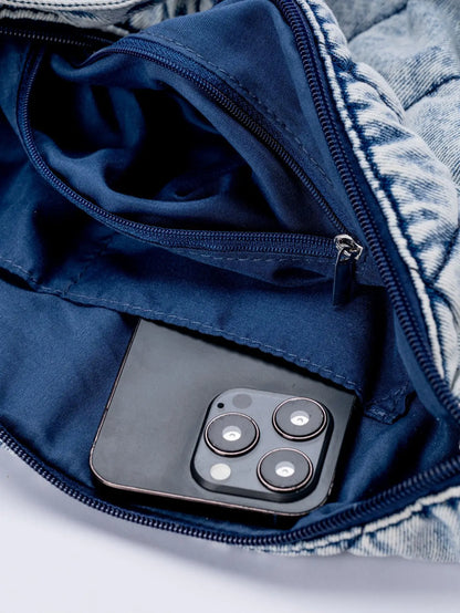 Zoe Padded Denim Shoulder Bag