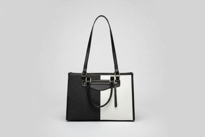Dual-Tone Denim City Tote
