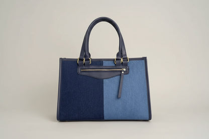Dual-Tone Denim City Tote