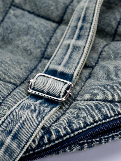 Zoe Padded Denim Shoulder Bag