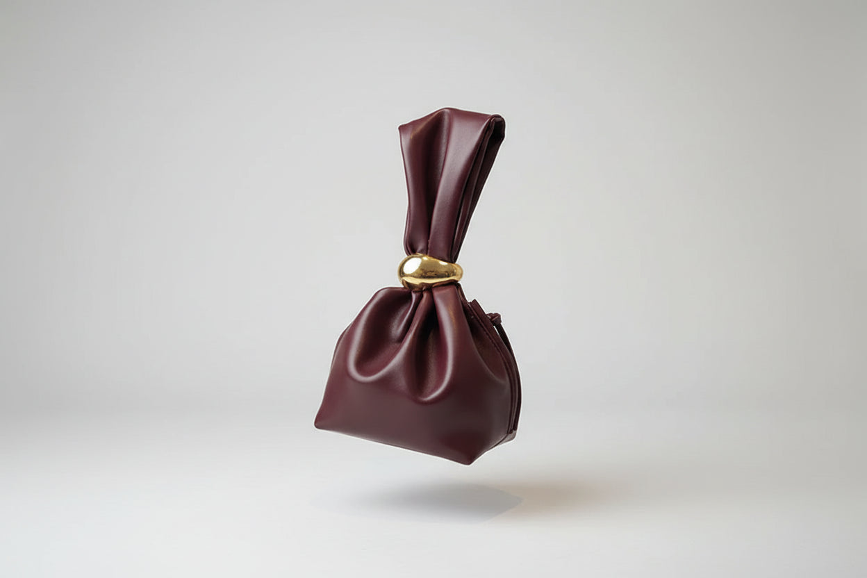 Alternative Leather Pleated Clutch Bag