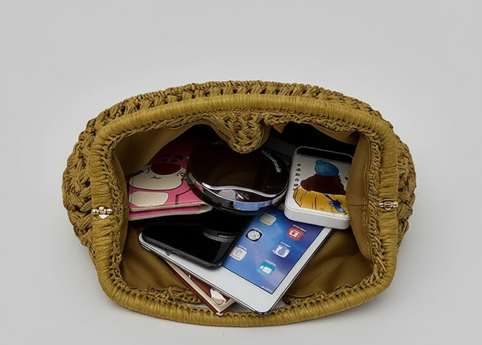 The Noire Woven Clutch
