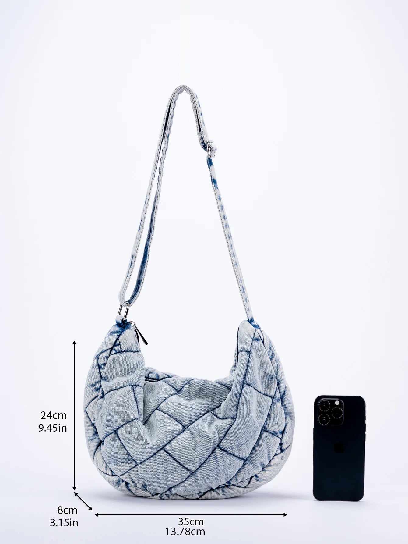 Zoe Padded Denim Shoulder Bag