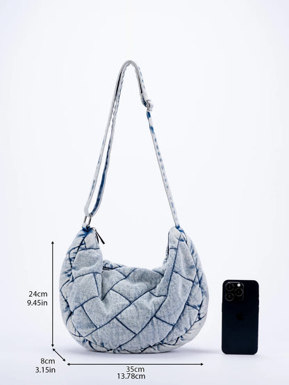 Zoe Padded Denim Shoulder Bag