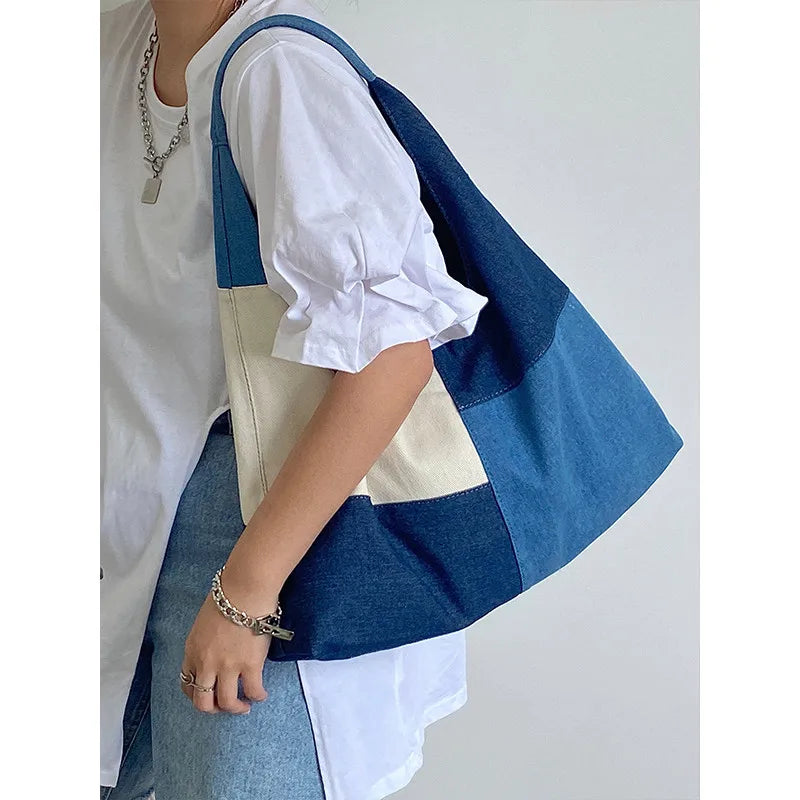 Céleste Patchwork Denim Hobo Bag