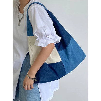 Céleste Patchwork Denim Hobo Bag