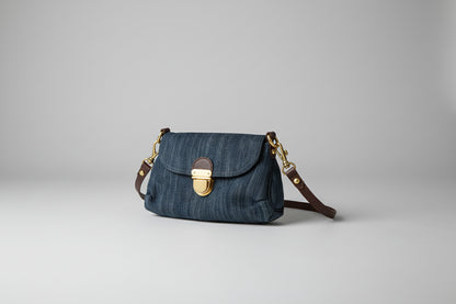 Giselle Denim Shoulder Bag with Flap Detail