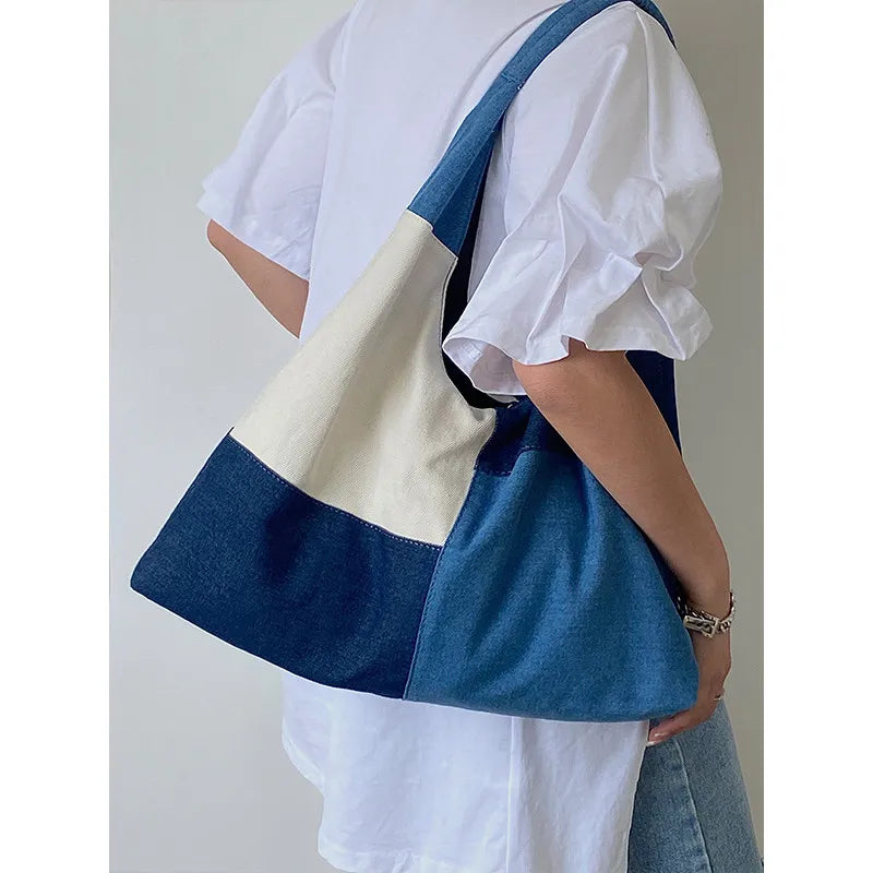 Céleste Patchwork Denim Hobo Bag