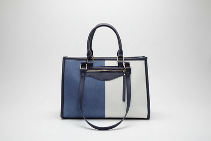 Dual-Tone Denim City Tote