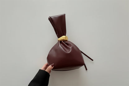 Alternative Leather Pleated Clutch Bag