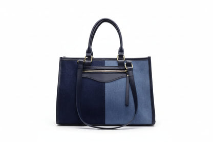 Dual-Tone Denim City Tote
