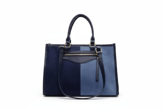 Dual-Tone Denim City Tote