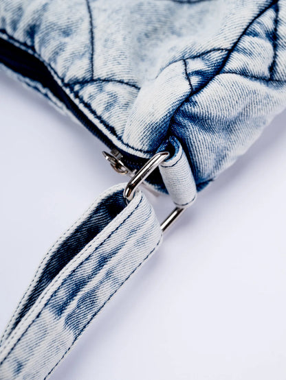 Zoe Padded Denim Shoulder Bag