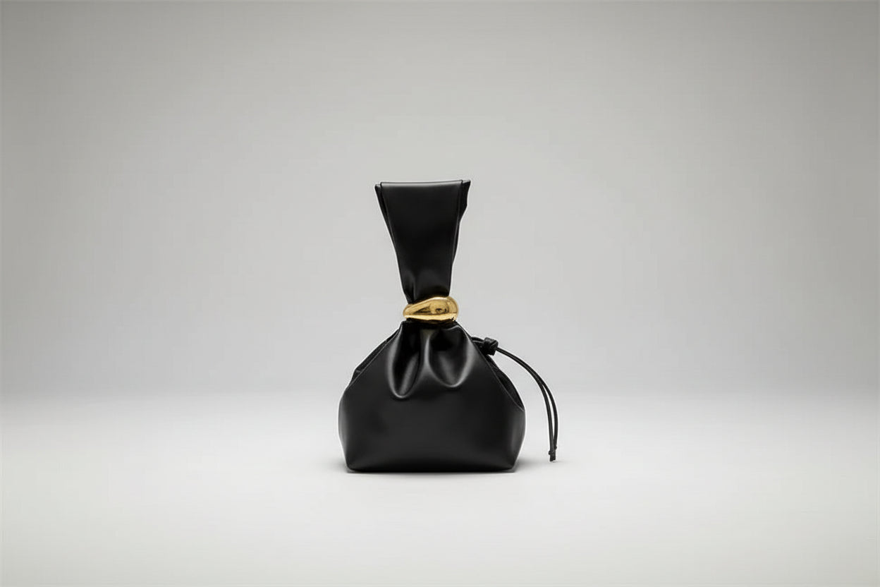 Alternative Leather Pleated Clutch Bag