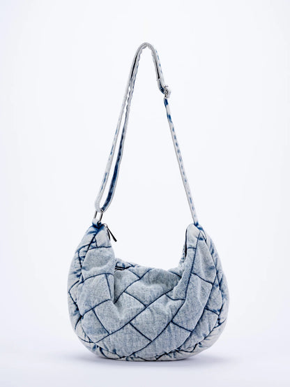 Zoe Padded Denim Shoulder Bag