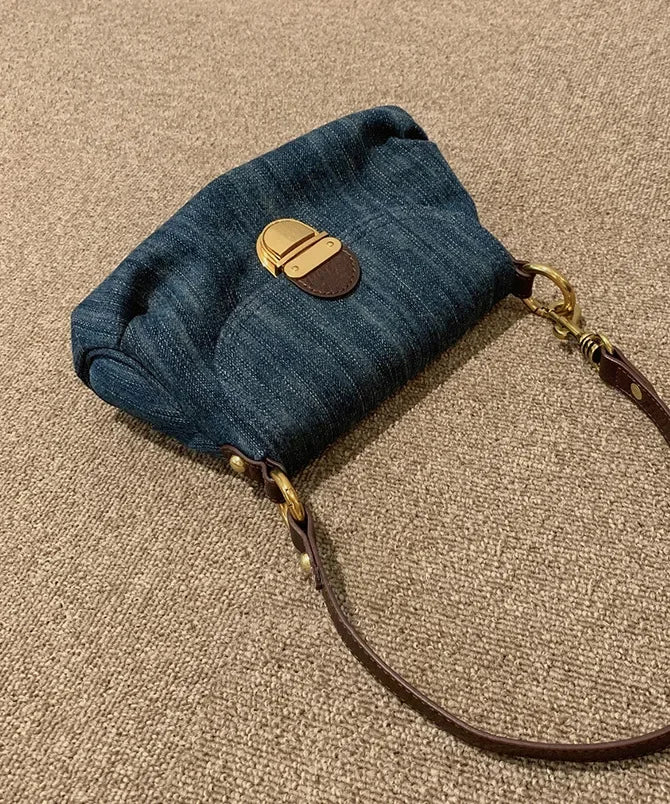 Giselle Denim Shoulder Bag with Flap Detail
