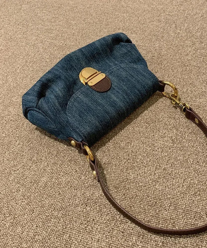 Giselle Denim Shoulder Bag with Flap Detail