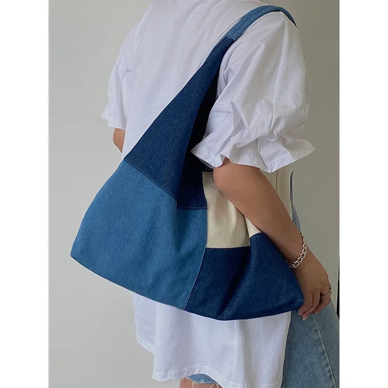 Céleste Patchwork Denim Hobo Bag