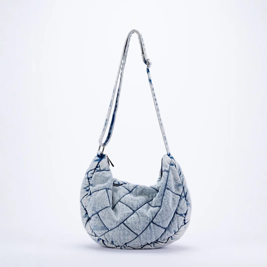 Zoe Padded Denim Shoulder Bag