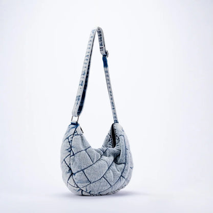 Zoe Padded Denim Shoulder Bag