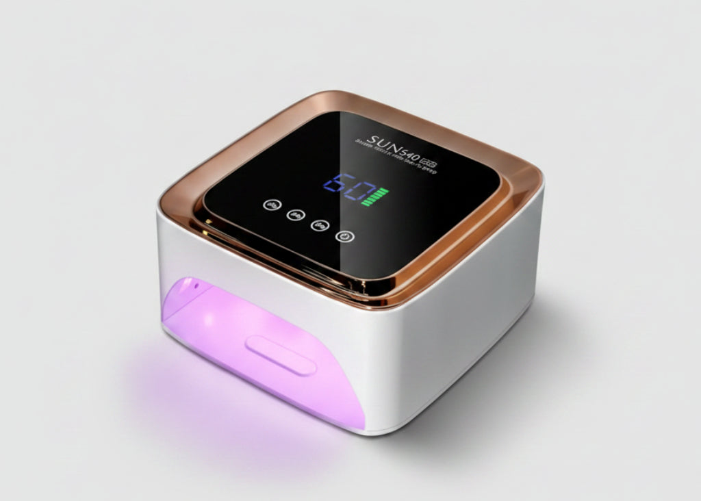 Rechargeable nail dryer with infrared sensing feature on a white background