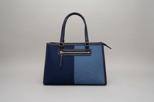 Dual-Tone Denim City Tote