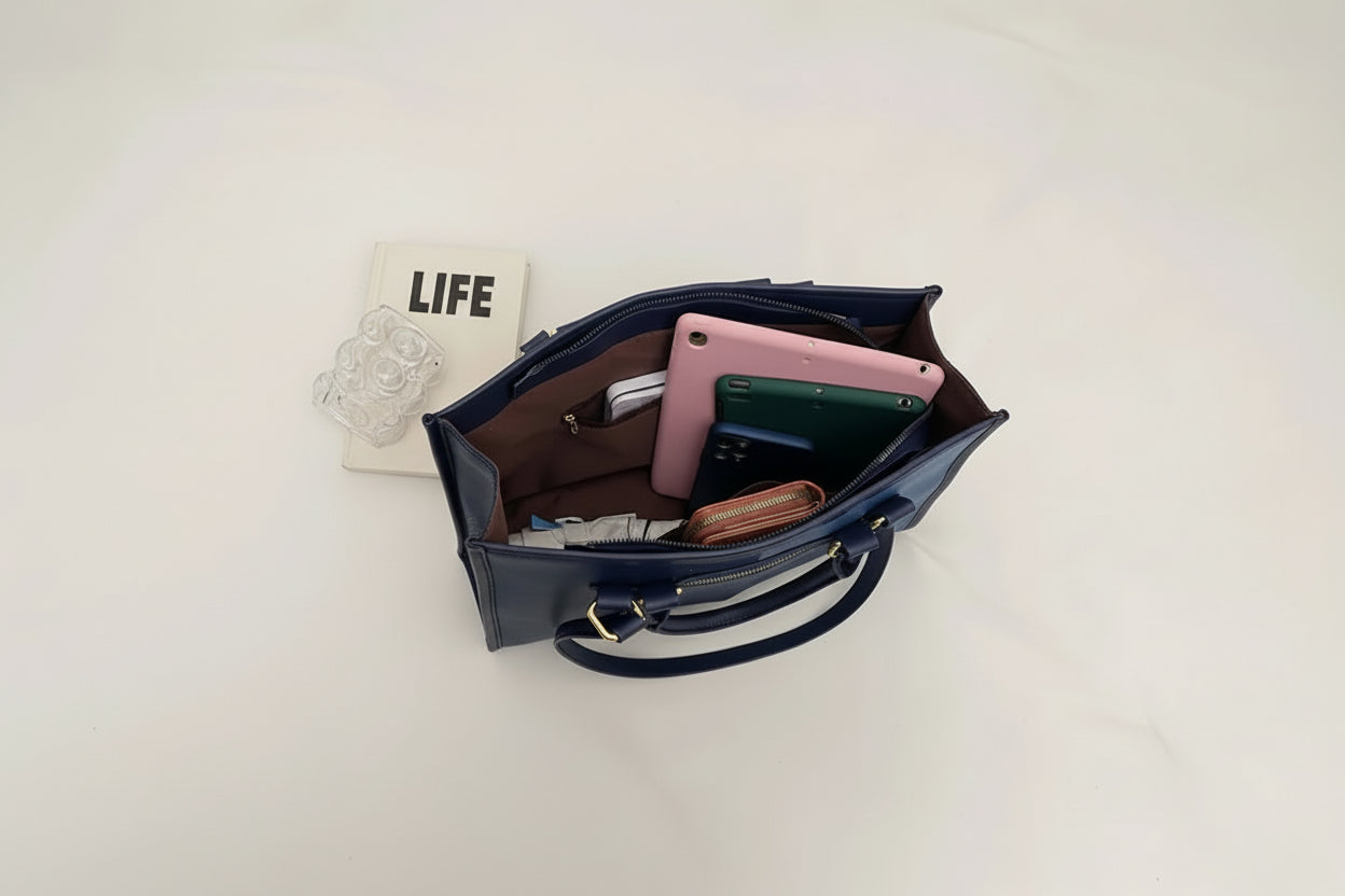 Dual-Tone Denim City Tote