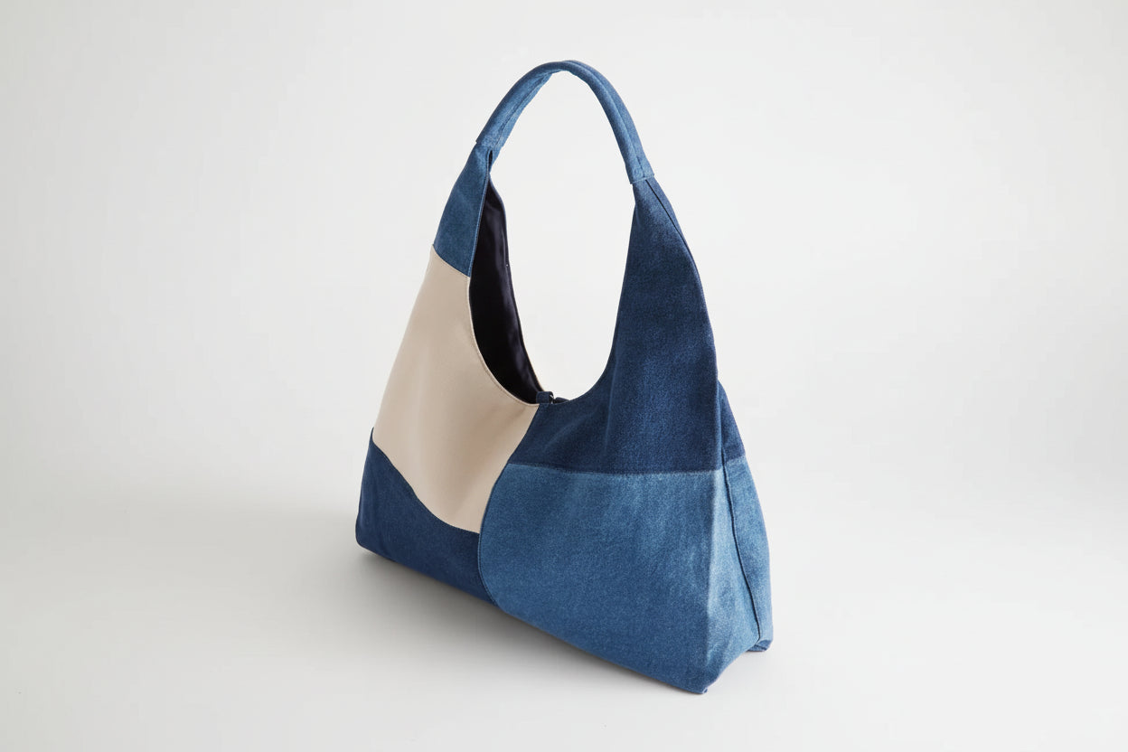 Céleste Patchwork Denim Hobo Bag