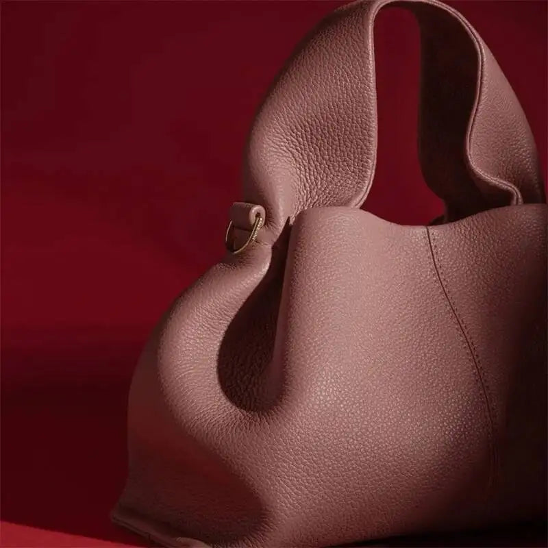 Amalie Leather Bucket Handbag