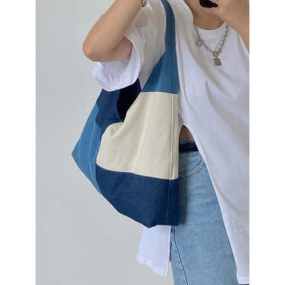 Céleste Patchwork Denim Hobo Bag