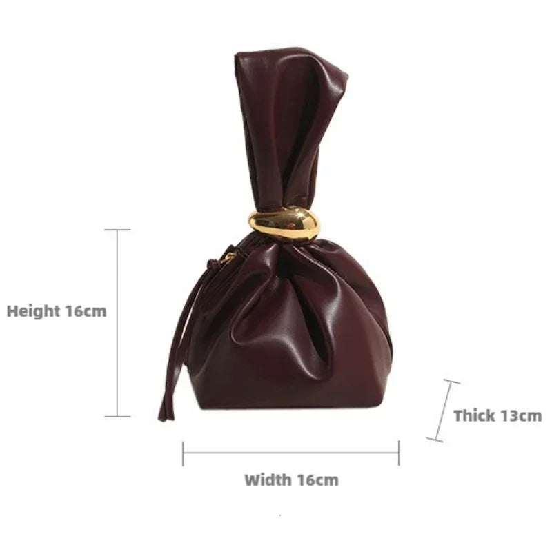 Alternative Leather Pleated Clutch Bag