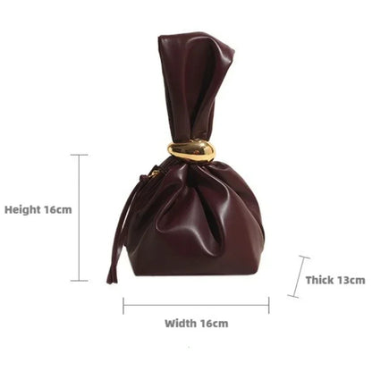 Alternative Leather Pleated Clutch Bag