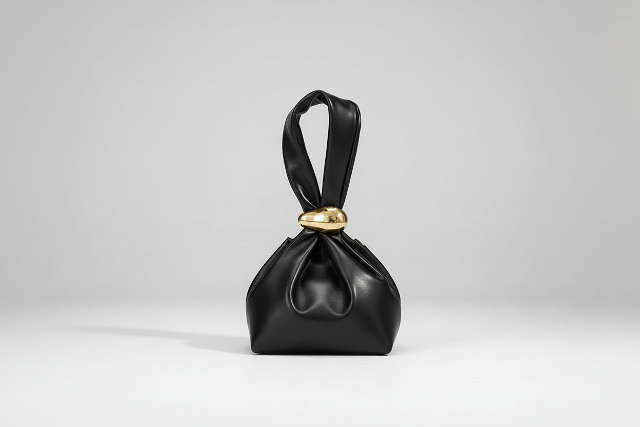 Alternative Leather Pleated Clutch Bag