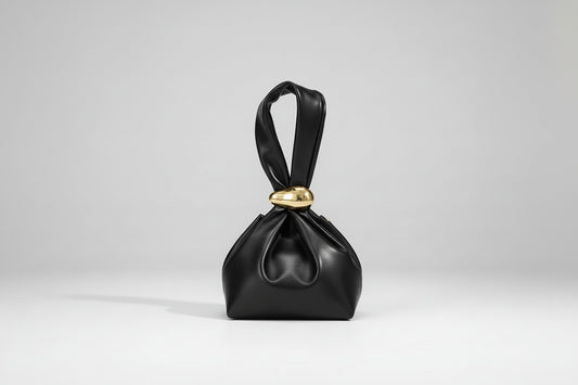 Alternative Leather Pleated Clutch Bag